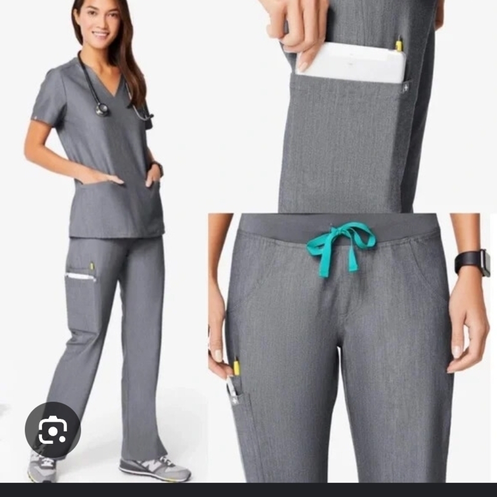 5 Peice BUNDLE!! Figs XL Kade Pants X2 Casma Top X3. Graphite
